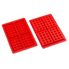LEKUE - Bakken - Wafel mal set van 2 x 4 stuks, rood