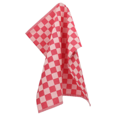 Bunzlau Castle - Theedoek 65x65cm Block rood (GOTS)