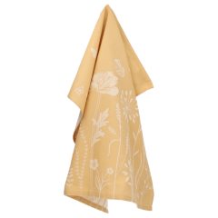 Bunzlau Castle - Theedoek 65x65cm Wild Flowers geel (GOTS)