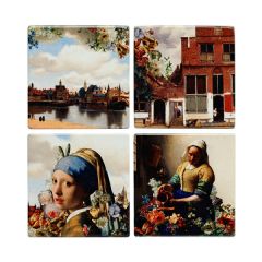 HEINEN - Delfts Blauw - Onderzetters Vermeer  Set/4