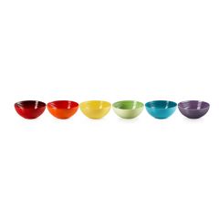 LE CREUSET - Aardewerk - Dessertschaaltjes 16cm Regenboog 6-dlg