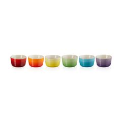 LE CREUSET - Aardewerk - Mini-ramekins 0,10l Regenboog 6-dlg