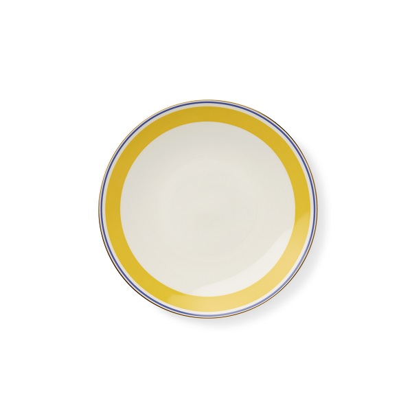 DIBBERN - Capri Coupe - Gebakbordje 17cm Yellow/Blue