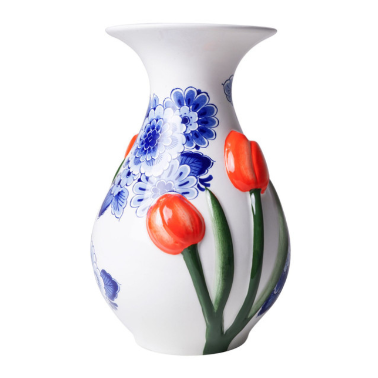 HEINEN - Delfts Blauw - Kraagvaas 3D Tulp 23,5 cm