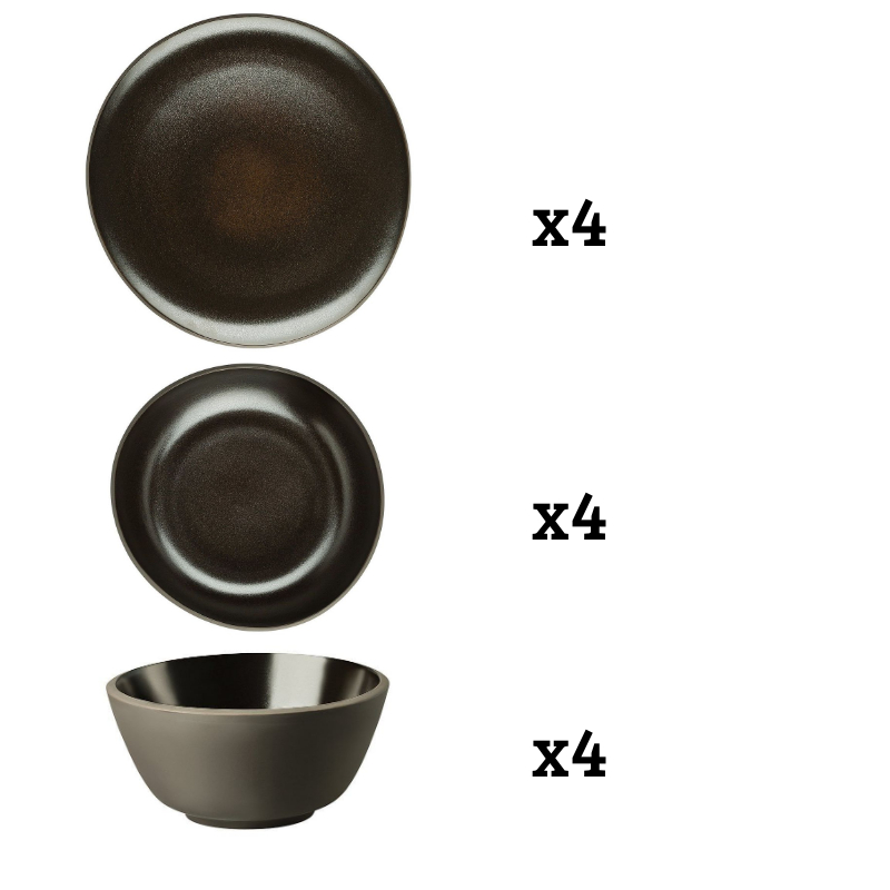 ROSENTHAL - Junto Slate Grey - Serviesset 4 persoons 12-dlg