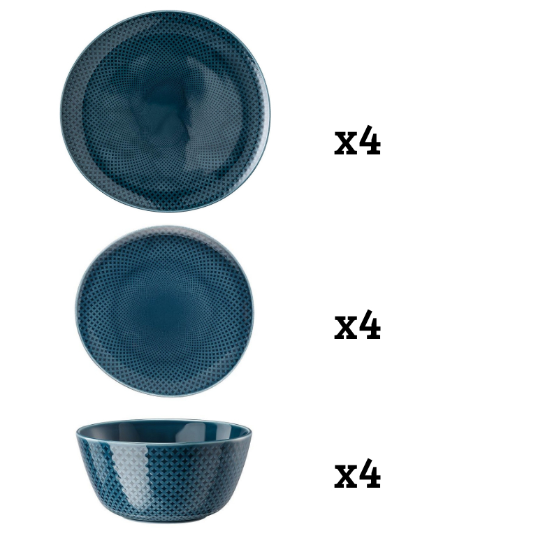 ROSENTHAL - Junto Ocean Blue - Serviesset 4 persoons 12-dlg