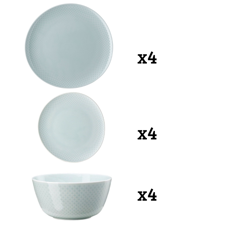 ROSENTHAL - Junto Opal Green - Serviesset 4 persoons 12-dlg