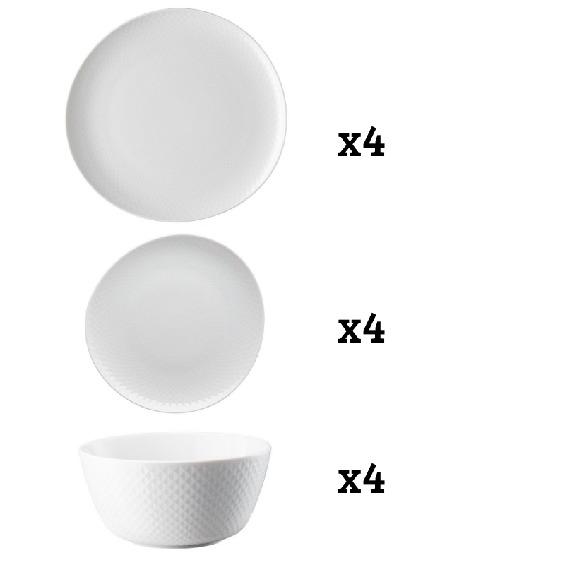 ROSENTHAL - Junto White - Serviesset 4 persoons 12-dlg