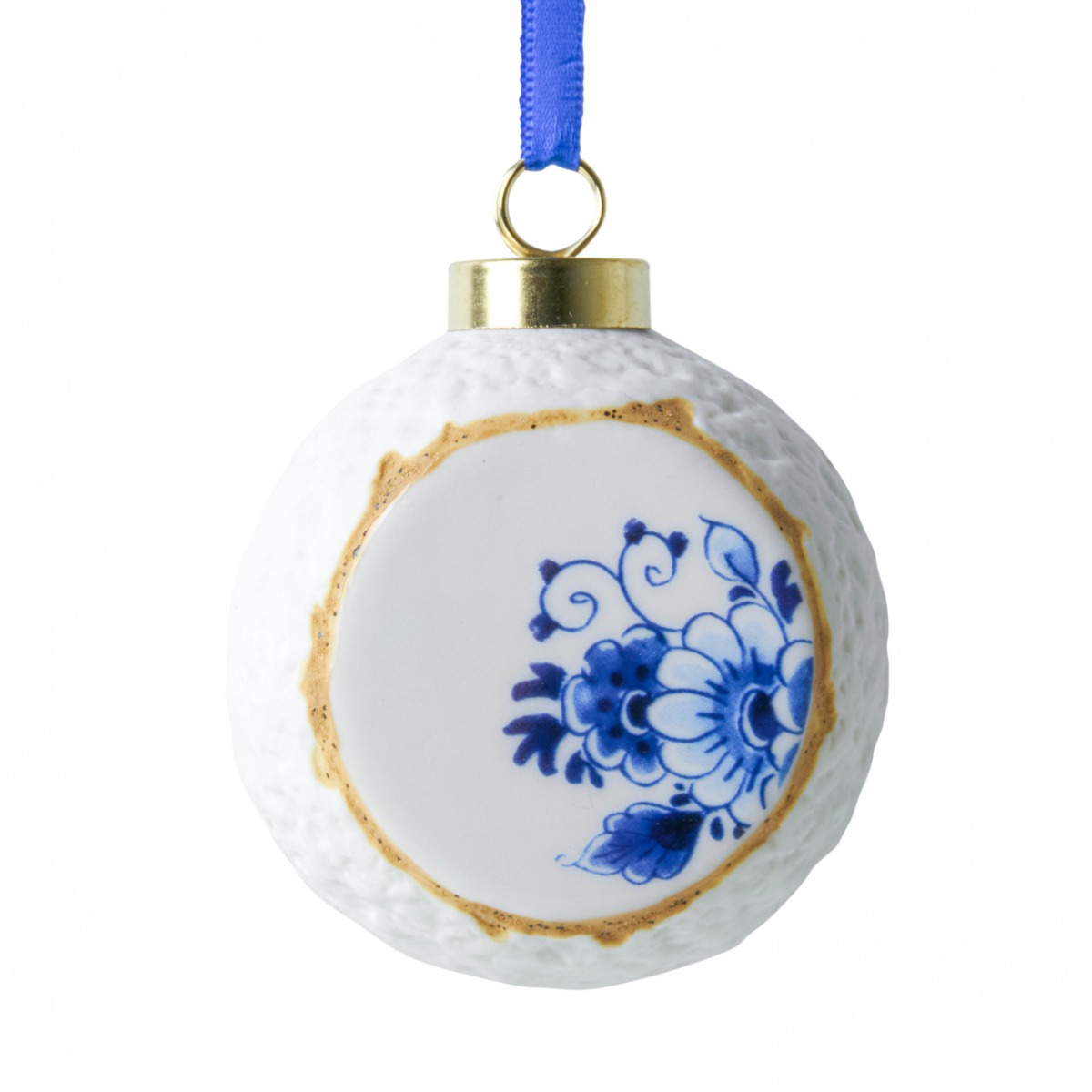 HEINEN - Blauw Bloesem - Kerstbal 7cm
