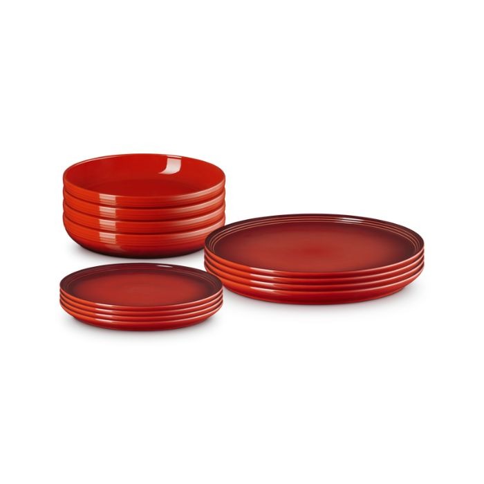 LE CREUSET - San Francisco - Servies set 12-delig Kersenrood