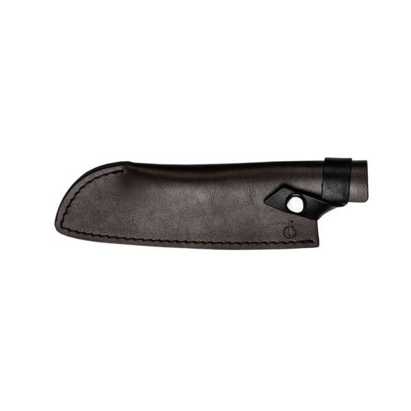 Forged Leather messenhoes Santoku 18cm