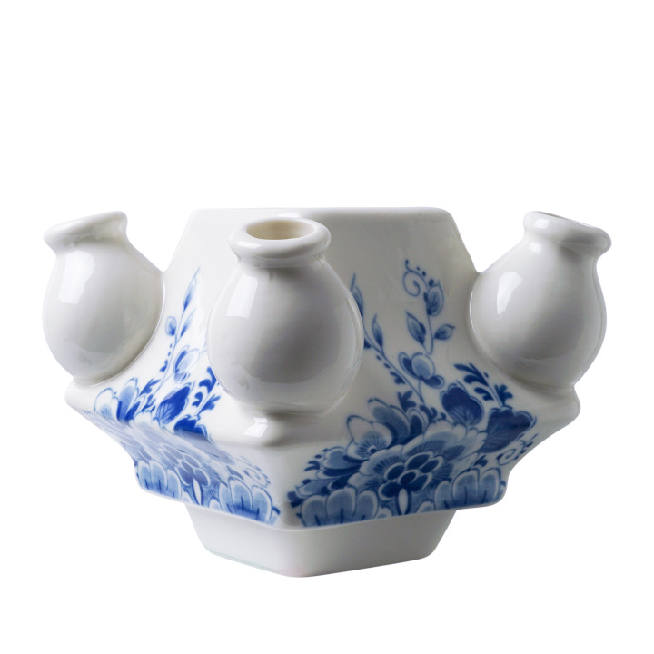 Heinen Delfts Blauw Tulpenvaas (midden) Stapelgekte - Porselein - Blauw - 13 x 10 x 13 cm (BxHxD)