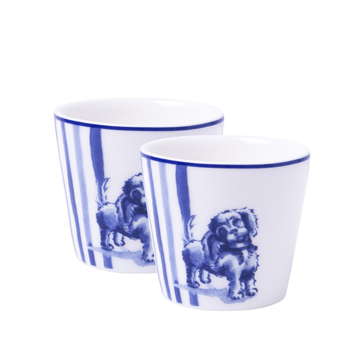 Heinen Delfts Blauw - Teckel Nhaan - Eierdopje - 2 stuks