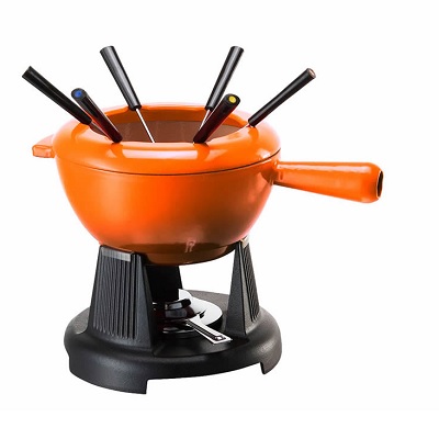 LE CREUSET - Gietijzer - Fondueset Oranjerood 20cm 2,00l