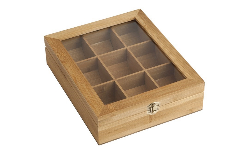 BREDEMEIJER - Storage - Theedoos 9-vaks met venster BREDEMEIJER - Storage - Theedoos 9-vaks met venster