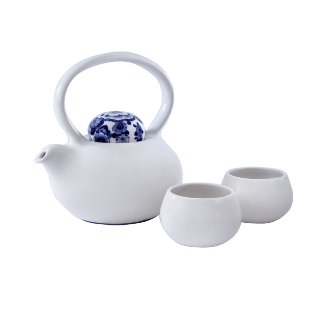 ROYAL DELFT - Blue D1653 - Theepot & 2x theemok 'Belly' 3dlg