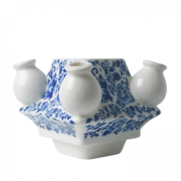 Heinen Delfts Blauw Tulpenvaas (midden) Stapelgekte - Porselein - Blauw - 13 x 10 x 13 cm (BxHxD)