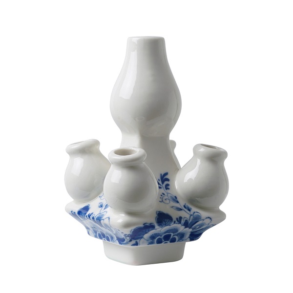 Heinen Delfts Blauw Tulpenvaas (top) Stapelgekte - Porselein - Blauw - 9 x 15 x 9 cm (BxHxD)