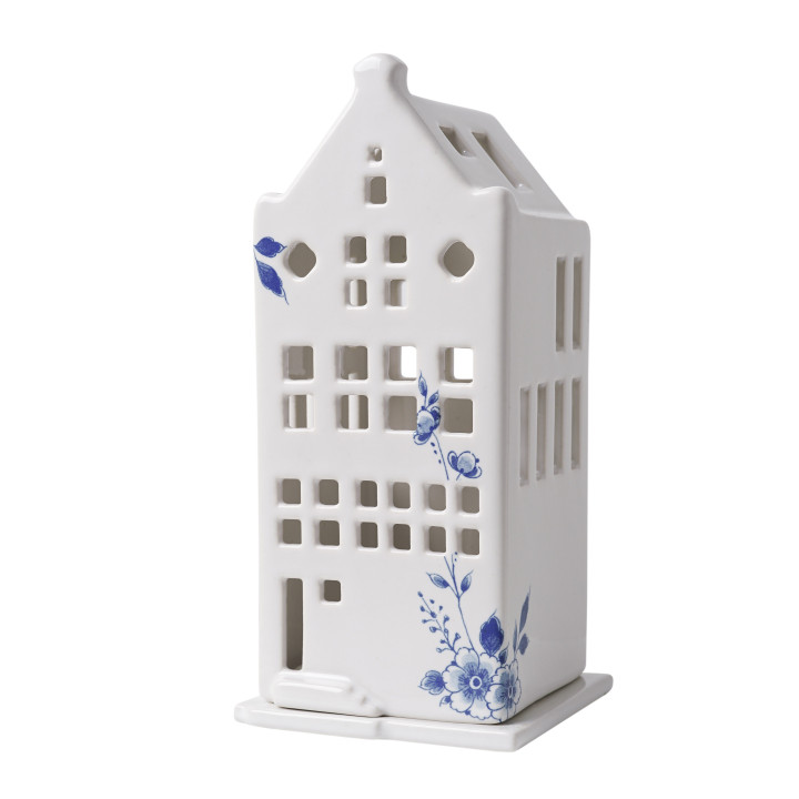Waxinelichthouder Huis Tuitgevel | Heinen Delfts Blauw | Souvenir