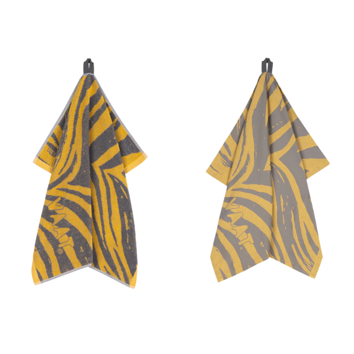 VAAT - Zebra - Theedoek&handdoek Lichtgeel/Lichtgrijs