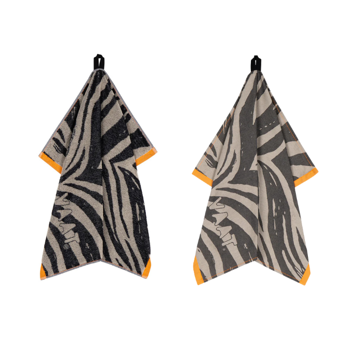 VAAT - Zebra - Theedoek&handdoek Zwart/Zand