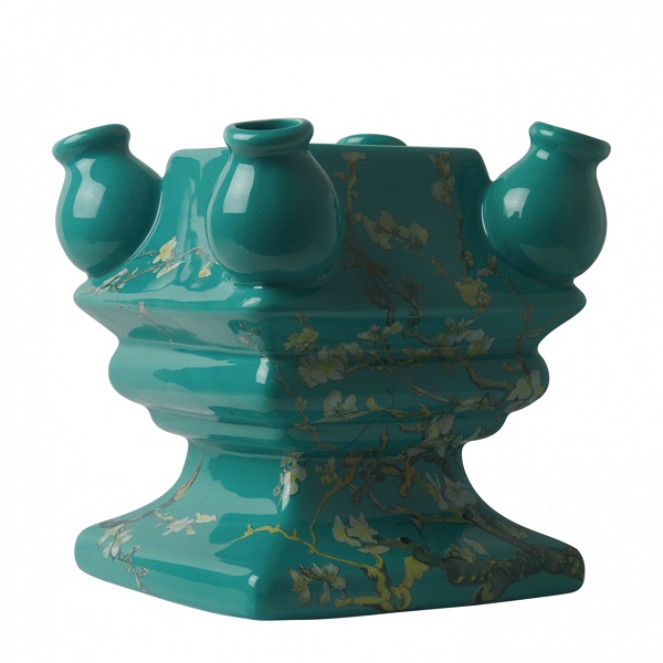 Heinen Delfts Blauw Tulpenvaas (bodem) Stapelgekte - Porselein - Groen - 15 x 17 x 15 cm (BxHxD)