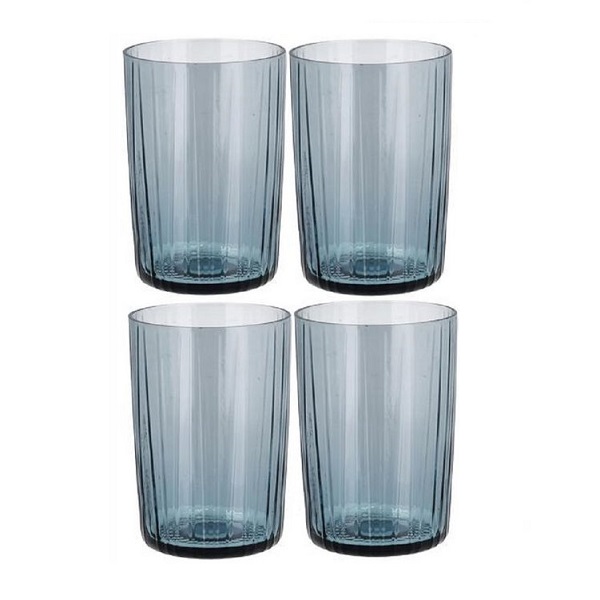Bitz Waterglas Kusintha Blauw 280 ml - 4 Stuks